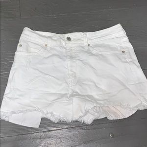 White denim shorts
